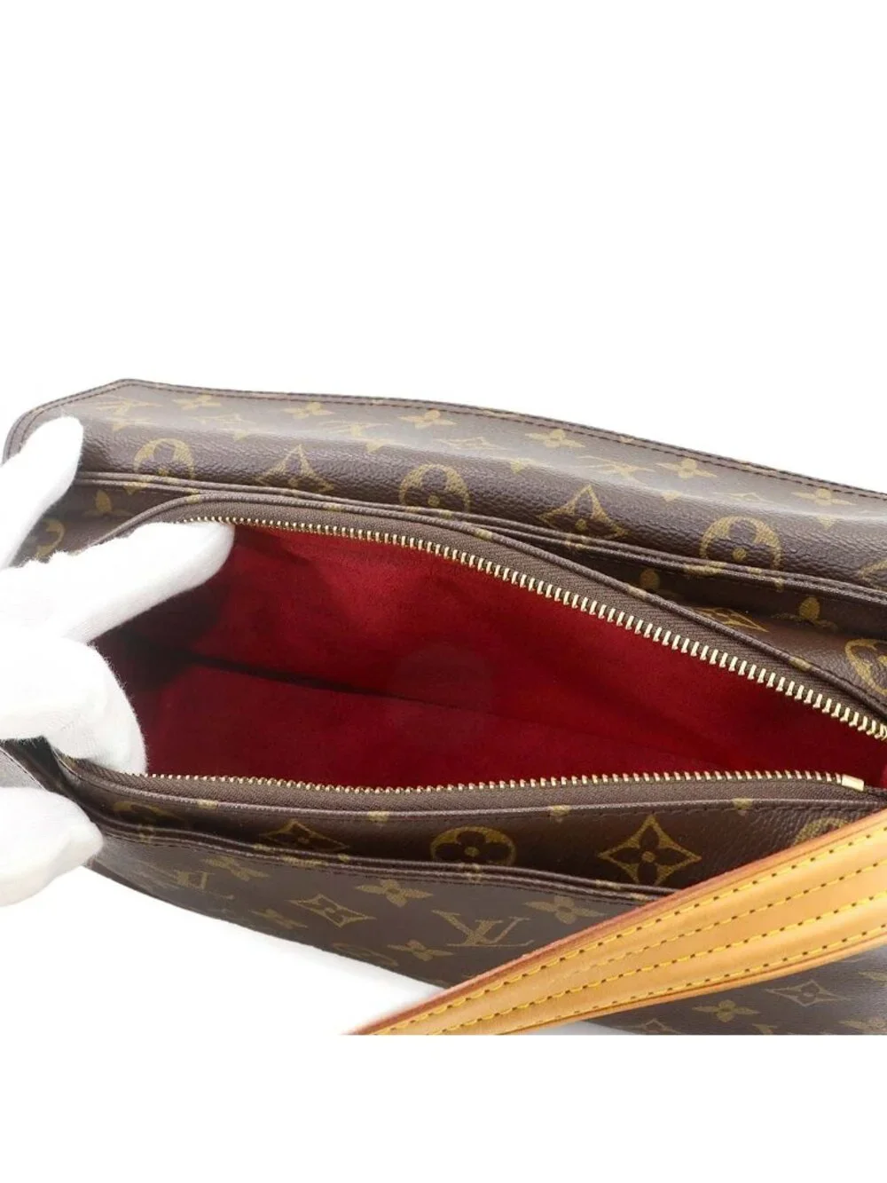 Louis Vuitton Monogram Viva Cite MM Shoulder Bag Brown Gold